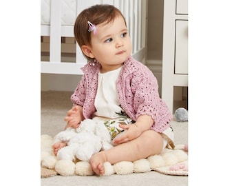 Häkeln Strickjacke KIT - rosa Baby Sommer Strickjacke