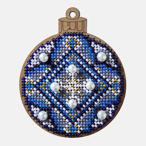 Christmas ornament KIT with beads and plywood base