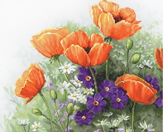 Poppies - counted cross stitch kit  by Luca-s brand B2368