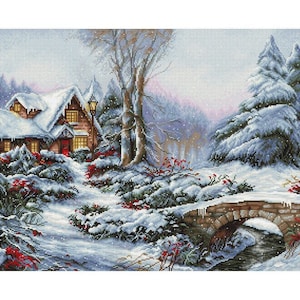 Winter landscape - counted cross stitch kit by Luca-s 5002