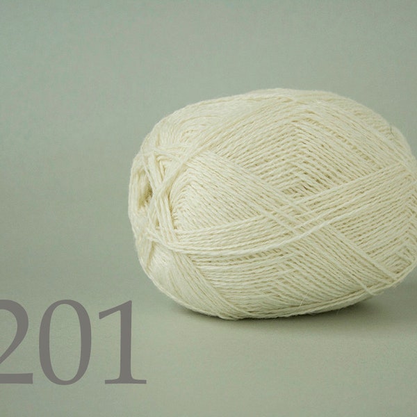 WOOL yarn 100%-knitting yarn - natural white #201, white wool yarn for knitting, crochet, weaving, felting, Pure wool yarn