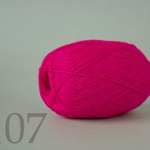 WOOL yarn 100%-Wool for knitting, crochet - neon pink #107