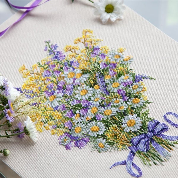 Summer Flowers counted Cross stitch kit by Merejka K-72