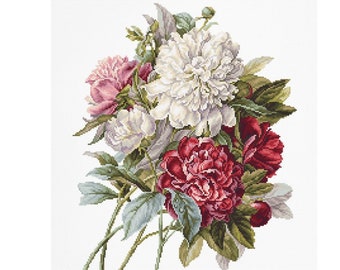 Peonies Cross stitch kit  B2355 by Luca-S wtih Belana 20ct.