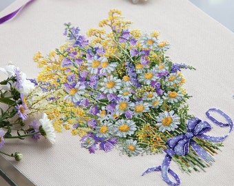 Kit de punto de cruz contado Flores de verano de Merejka K-72