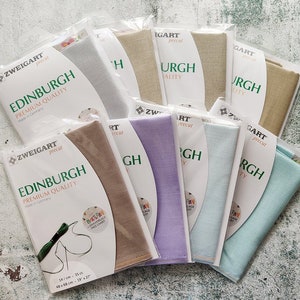 Zweigart Edinburgh 100% Leinen vorgeschnitten * 35ct Evenweave * Größe 19 "x 27" // 48 x 68 cm