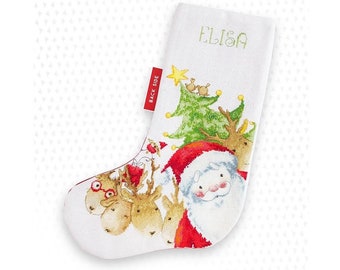 Christmas Stocking KIT cross stitch Santa Luca-S Christmas Cross stitch kit  - full kit with fabric