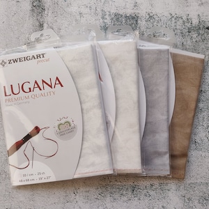 Zweigart Lugana Vintage 25ct evenweave * precut size 19&quot; x 27&quot; // 48 x 68 cm