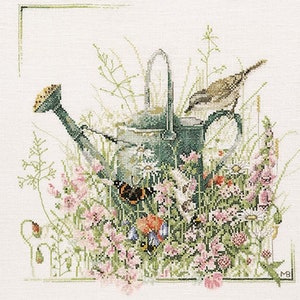 Counted cross stitch kit - Watering can by Lanarte, Marjolein Bastin