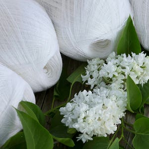 Haapsalu shawl yarn, Merino Wool, Knitting Yarn, Set of 4 - Cobweb weight,  white merino Wool Yarn,