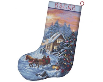 Kit De Bas De Noël Au Point De Croix Compté - Dimensions - Père Noël 8620,16