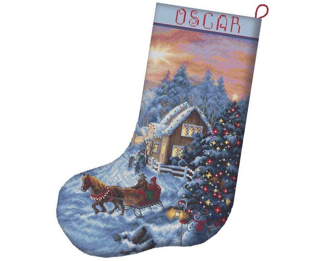 Magical Christmas Stocking Dimensions Counted Cross Stitch Etsy