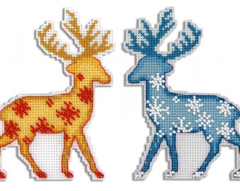 Deer,Bird-Plastic Canvas Pattern or Kit Chicken Round Animals Magnets-Cow Pig