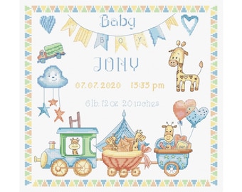 Cross stitch kit - Baby Boy Sampler