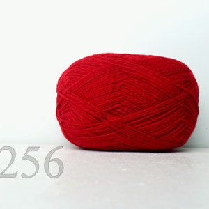 WOOL yarn 100%-knitting yarn - red #256