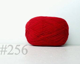 WOOL yarn 100%-knitting yarn - red #256