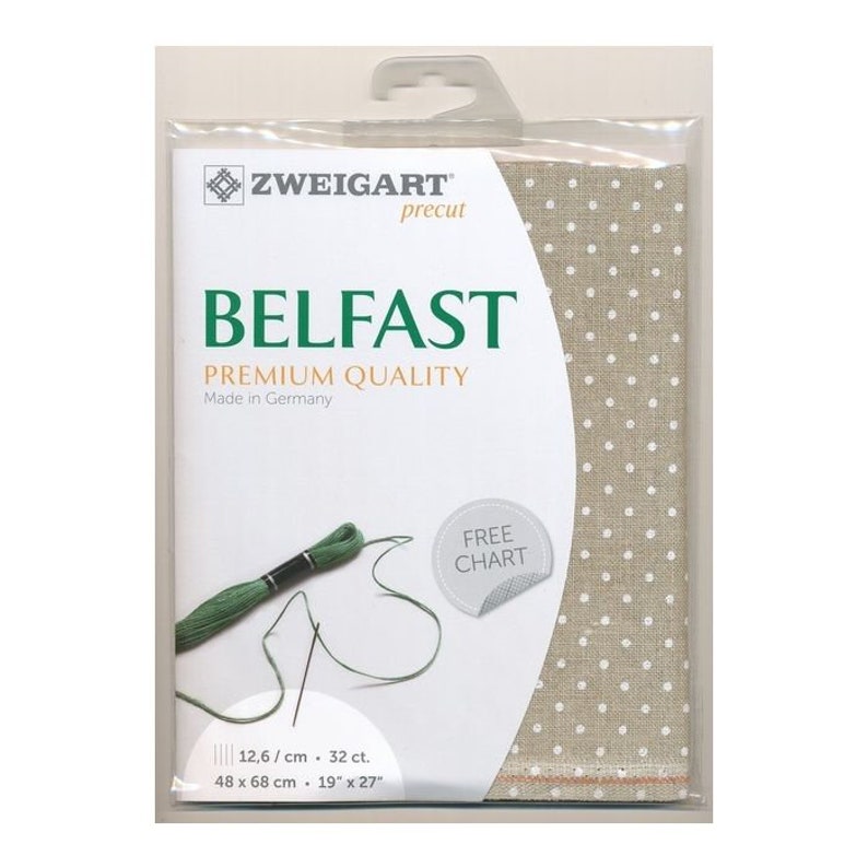 Zweigart Belfast Petit point Precut precut size 19 x 27 48 x 68 cm 32ct evenweave