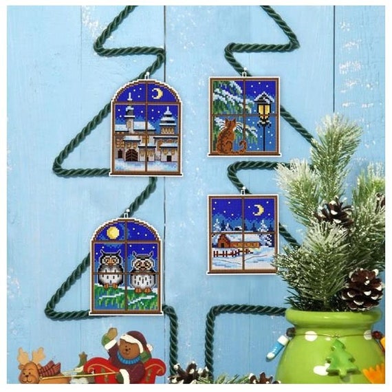 Orchidea Winter Windows Plastic Canvas Kit