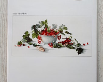 Luca-S Kreuzstichset „Rote Johannisbeeren I“ – Fertig 49,5x22,5 Cm, Mit Aida-Stoff & Anchor-Garn | 38 Farben