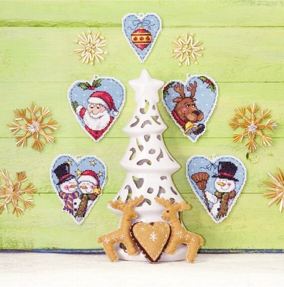 Kreuzstich-Set Auf Kunststoff-Leinwand – Weihnachtsspielzeug-Ornamente Zum Selbersticken