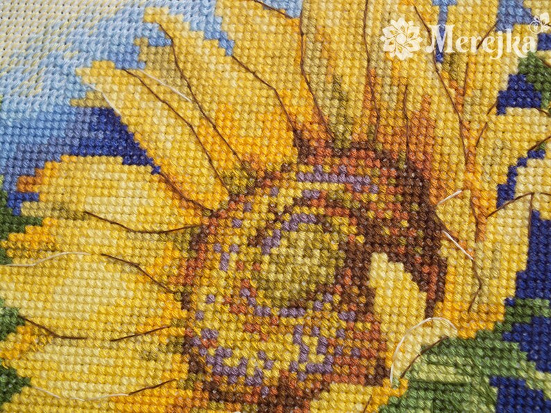 Bright Sunflowers Counted Cross Stitch Kit by Merejka K125 Etsy