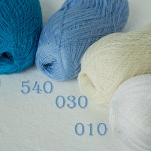 Haapsalu shawl yarn, Cobweb light blue color merino wool yarn lace knitting yarn image 2