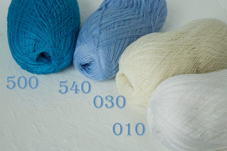 Haapsalu shawl yarn, Cobweb light blue color merino wool yarn lace knitting yarn image 2