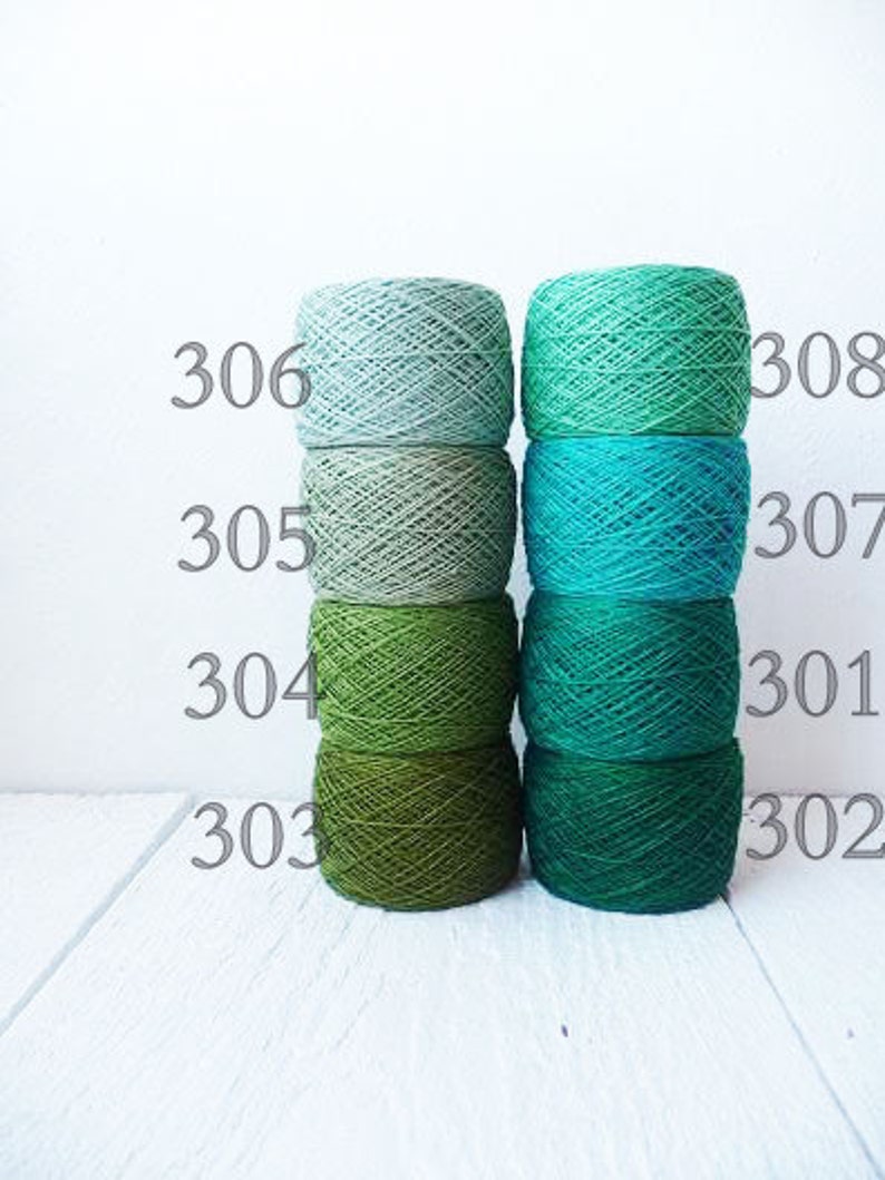 Green Crochet Thread Collection High Quality 100 Linen Etsy