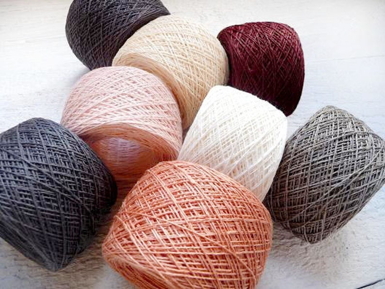 Crochet thread mix of 8 Linen Thread hanks Etsy