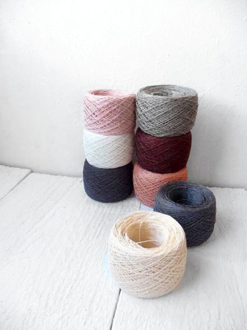 Crochet thread mix of 8 Linen Thread hanks Etsy