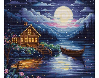 Spring Night - Cross Stitch Kit Luca-S 701 you can choose Goblen / Petit Point or Cross stitch version