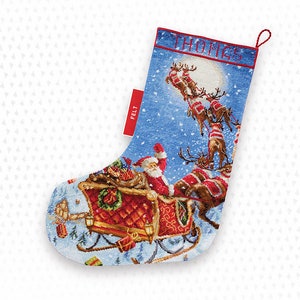The Reindeers on it's way! Stocking - Letistitch 989 counted cross stitch kit