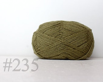 Fair isle wool, WOOL yarn 100%-Wool for knitting, crochet, - khaki green #235 Knitting yarn, fair isle yarn