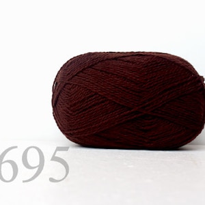 WOOL yarn 100%-knitting yarn -  chocolate brown #695