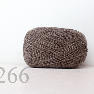 Yarn wool 100% knitting yarn -  brown - grey #266 Pure wool yarn