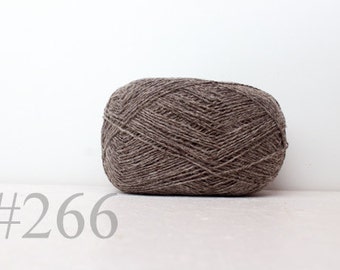 Yarn wool 100% knitting yarn -  brown - grey #266 Pure wool yarn