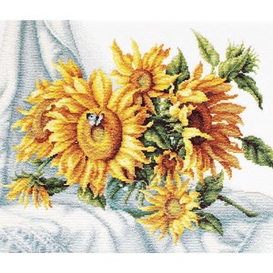 Kreuzstichpackung Vase mit Sonnenblumen