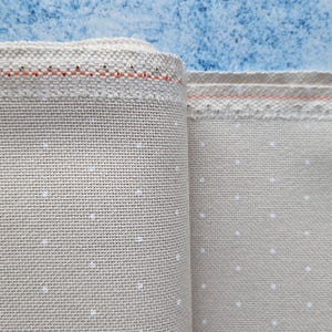 25 count LUGANA Zweigart evenweave fabric for embroidery, Light beige with white dots