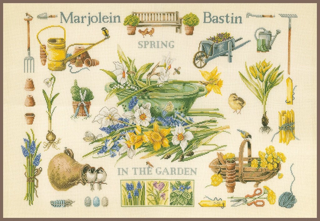 Counted Cross Stitch Kit - Spring in the Garden by Lanarte