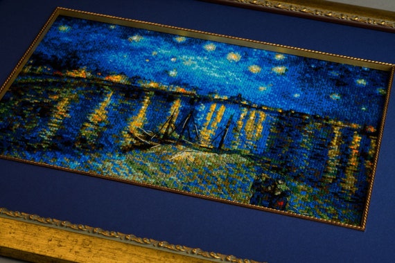 ゴッホの絵画をモチーフにしたローヌ川の星月夜 - 10ct アイーダ