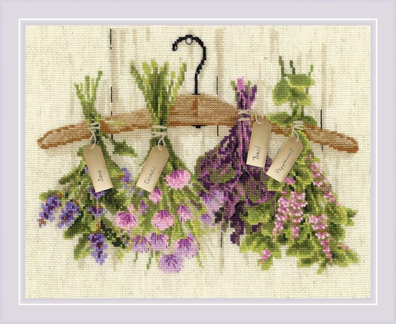WREATH WITH WILLOW-HERB Counted Cross Stitch Kit RIOLIS
