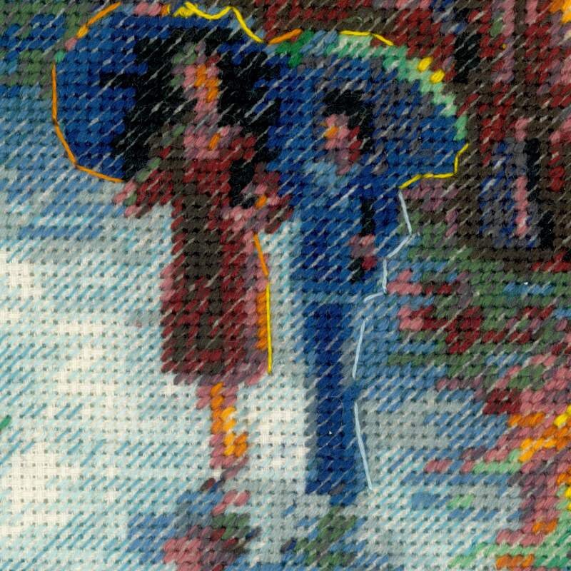 Kit Point De Croix Riolis "Rainy Summer" - Toile Aida 18ct - Modèle Compté - Neuf