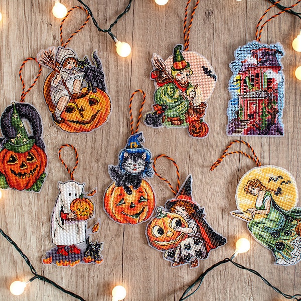 Halloween Toys Kit of 8 pieces - counted cross stitch kit on plastic canvas Letistitch 8008