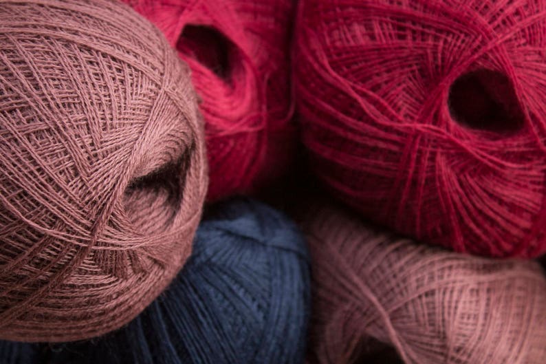 Haapsalu shawl yarn, Cobweb light blue color merino wool yarn lace knitting yarn image 6
