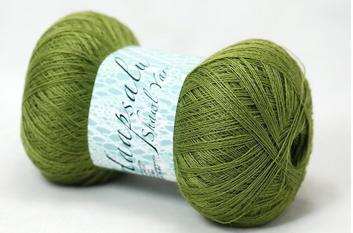 Green Viscose Yarn Rayon Thread Vegan Silk Yarn Lace Weight 