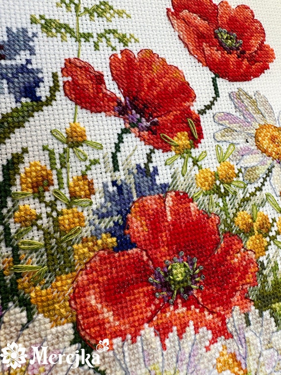 Merejka作「Meadow Blooms」クロスステッチキット K-222 // アイーダ