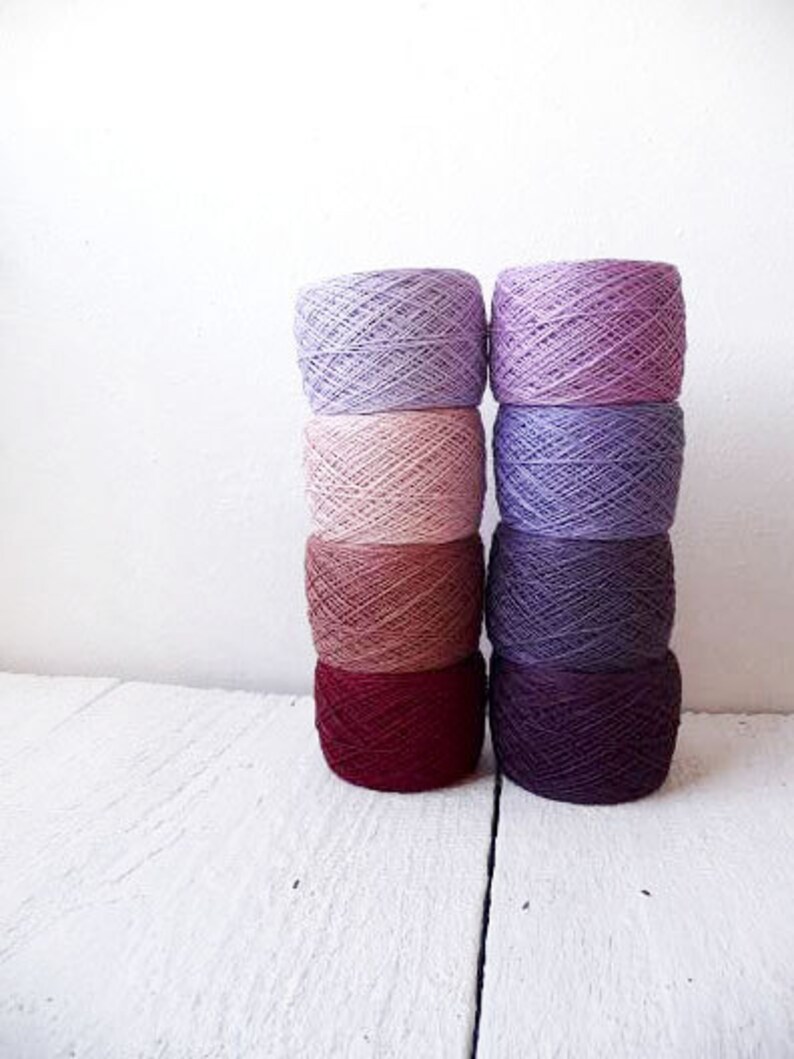 Crochet Thread collection 100 Linen Thread in purple Etsy