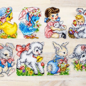 Easter Ornaments - counted cross stitch kit on plastic canvas Letistitch 8032 - Set of 8 designs