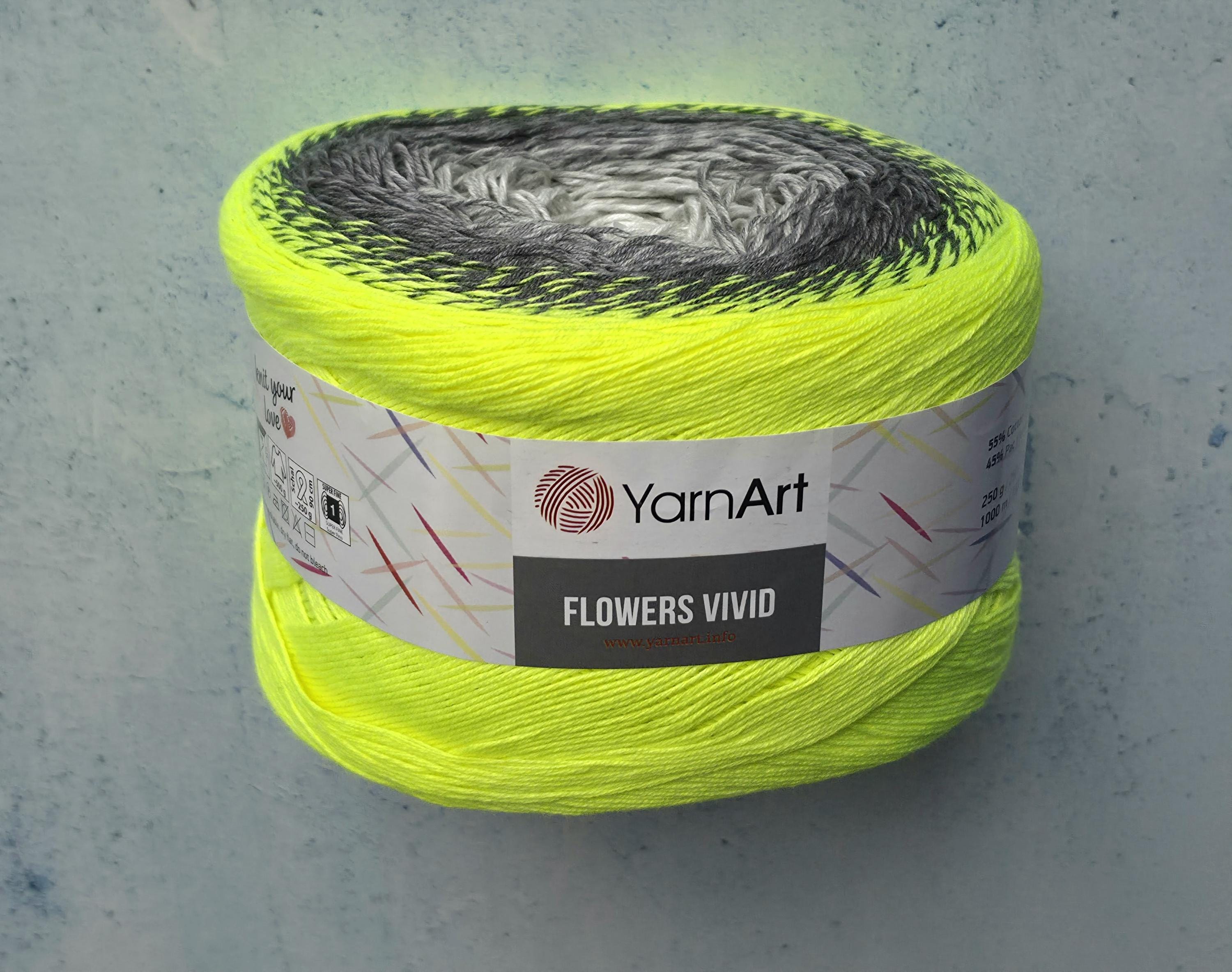 Gradient Yarn Yarnart Flowers VIVID Cotton Blend, Big Artistic