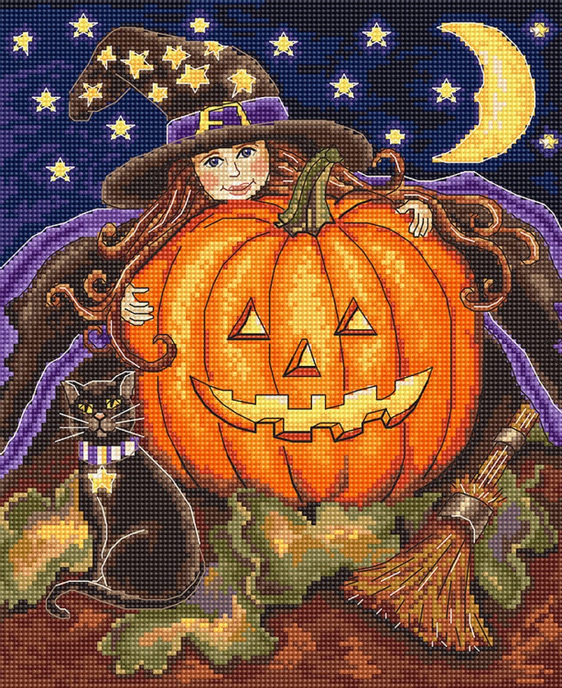 Pumpkin Girl - Counted Cross Stitch Kit by Letistitch 992 - Etsy